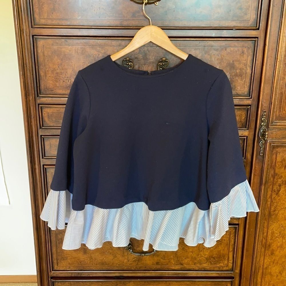 Halogen navy blue long sleeve shirt